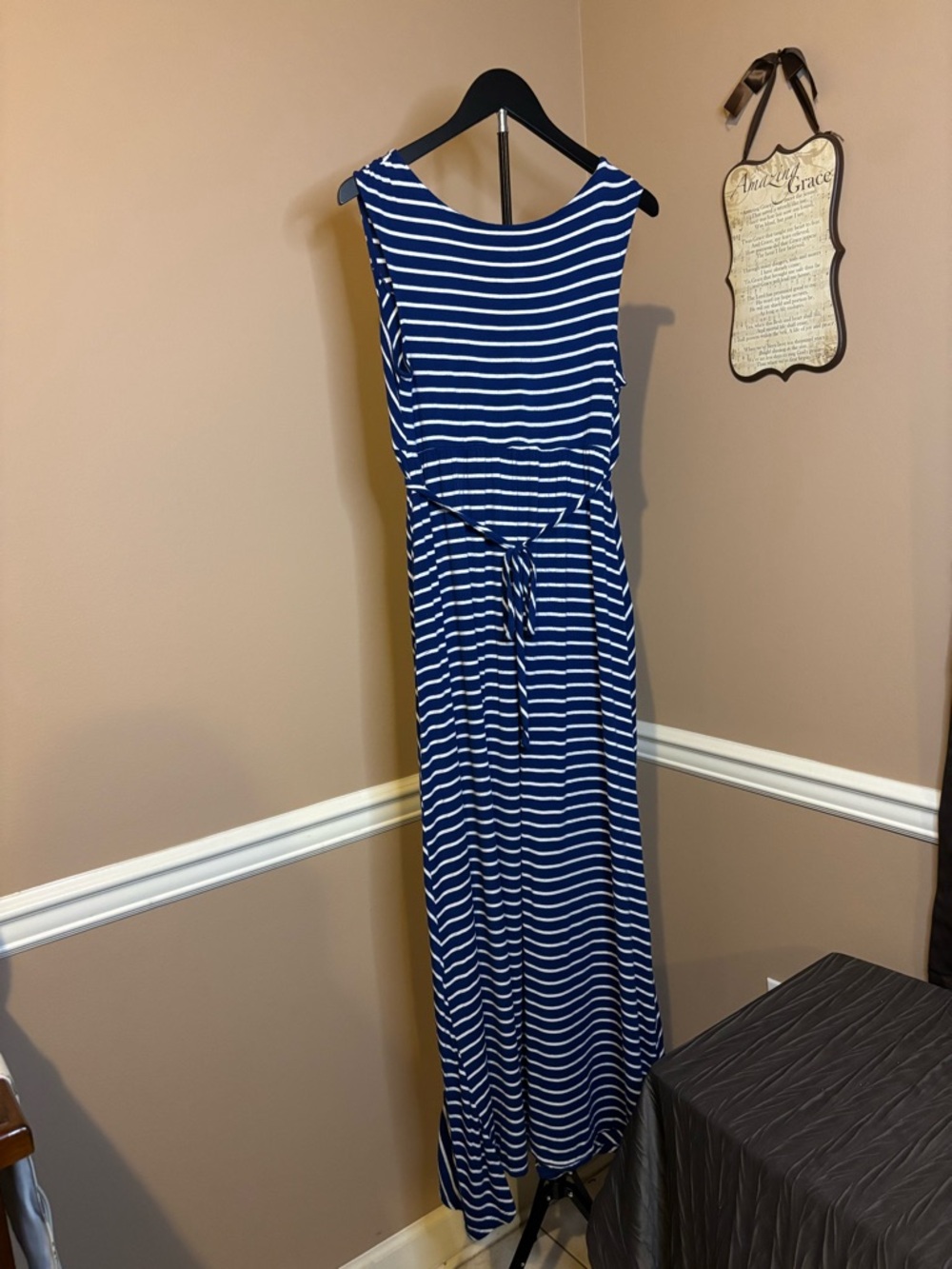 Isabel Maternity by Ingrid & Isabel Navy and White Striped Maxi Dress - Picture 6 of 6
